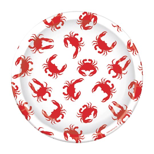 Beistle 9" White & Red Crab Plates, 16ct.